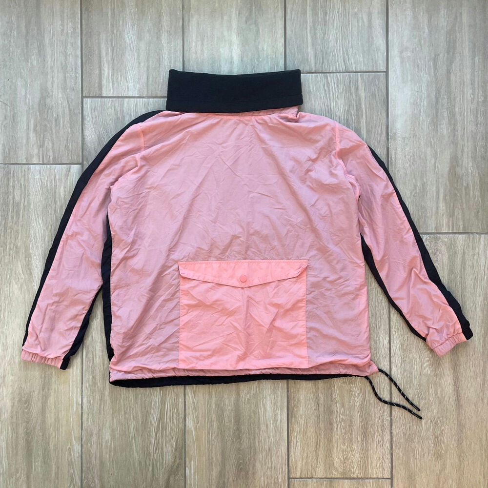 Victoria’s Secret PINK Y2K Windbreaker Jacket Womens M Pink Black Colorblock